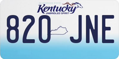 KY license plate 820JNE