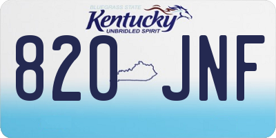 KY license plate 820JNF