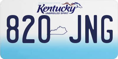 KY license plate 820JNG