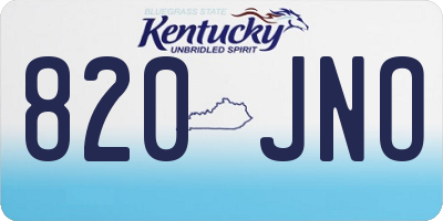 KY license plate 820JNO