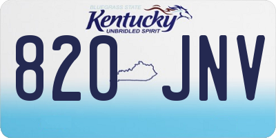 KY license plate 820JNV