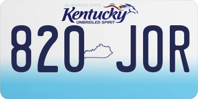 KY license plate 820JOR