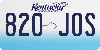 KY license plate 820JOS
