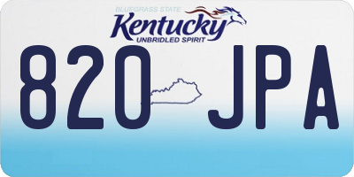 KY license plate 820JPA