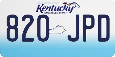 KY license plate 820JPD