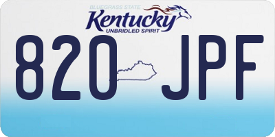 KY license plate 820JPF