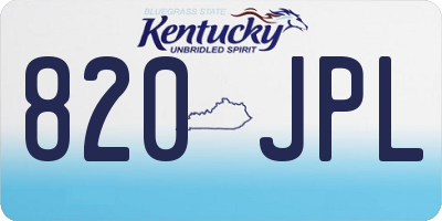 KY license plate 820JPL