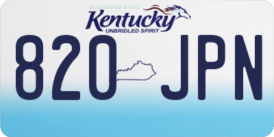 KY license plate 820JPN