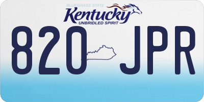 KY license plate 820JPR