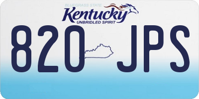 KY license plate 820JPS