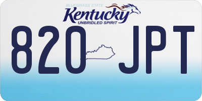 KY license plate 820JPT
