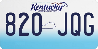 KY license plate 820JQG