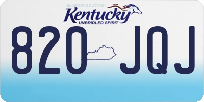 KY license plate 820JQJ