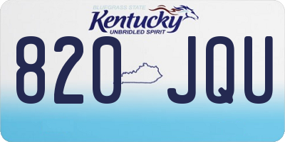 KY license plate 820JQU