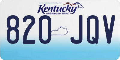 KY license plate 820JQV