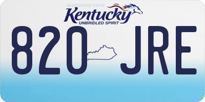 KY license plate 820JRE