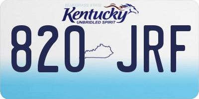 KY license plate 820JRF