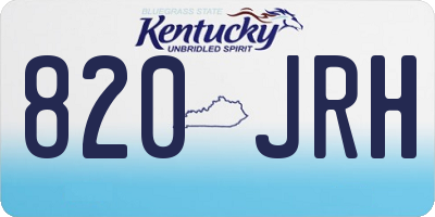 KY license plate 820JRH