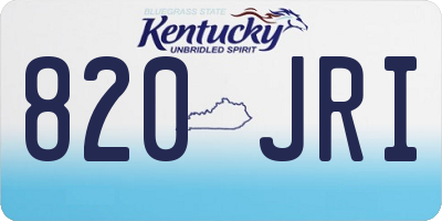 KY license plate 820JRI