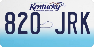 KY license plate 820JRK