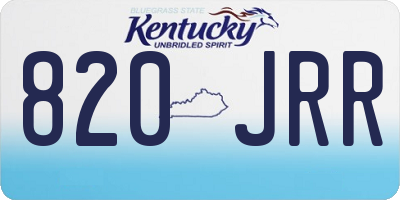KY license plate 820JRR