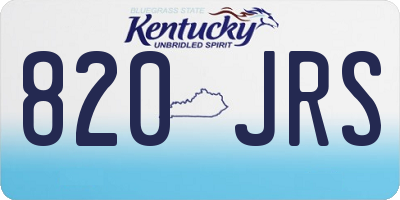KY license plate 820JRS