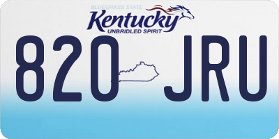 KY license plate 820JRU