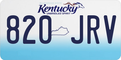 KY license plate 820JRV