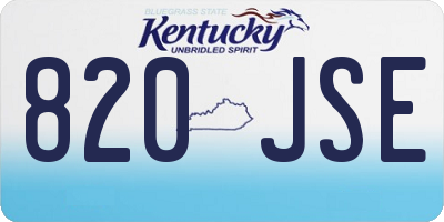 KY license plate 820JSE