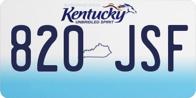 KY license plate 820JSF