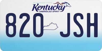 KY license plate 820JSH