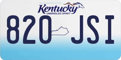 KY license plate 820JSI