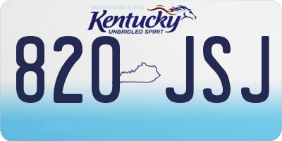 KY license plate 820JSJ