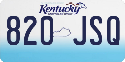 KY license plate 820JSQ