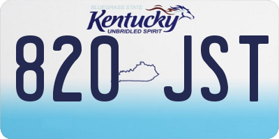 KY license plate 820JST