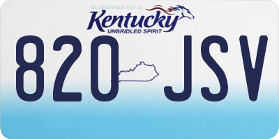 KY license plate 820JSV