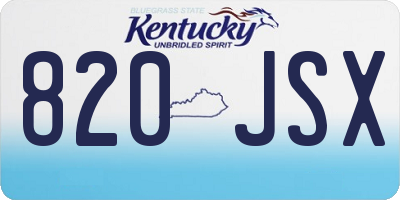 KY license plate 820JSX
