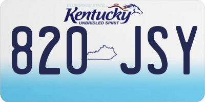KY license plate 820JSY