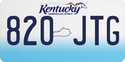 KY license plate 820JTG