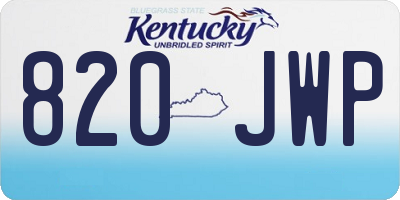 KY license plate 820JWP