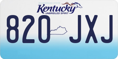 KY license plate 820JXJ