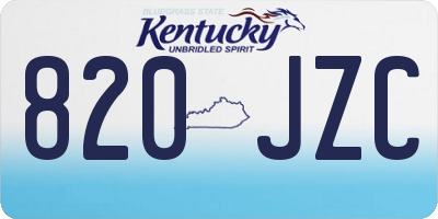 KY license plate 820JZC
