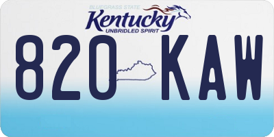 KY license plate 820KAW