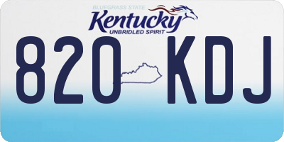 KY license plate 820KDJ