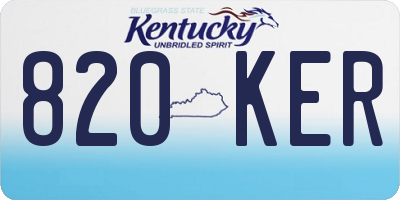 KY license plate 820KER