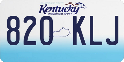 KY license plate 820KLJ