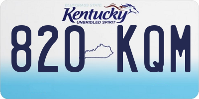 KY license plate 820KQM