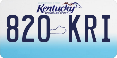 KY license plate 820KRI