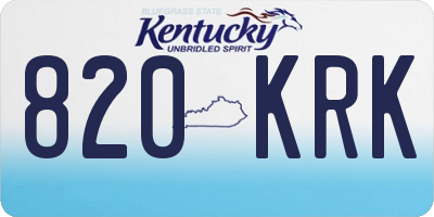 KY license plate 820KRK