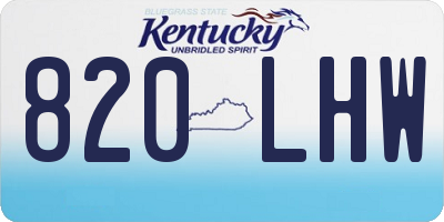 KY license plate 820LHW